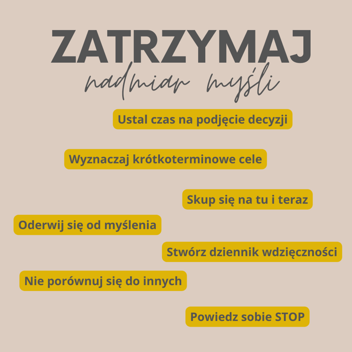 jak zatrzymać nadmiar myśli